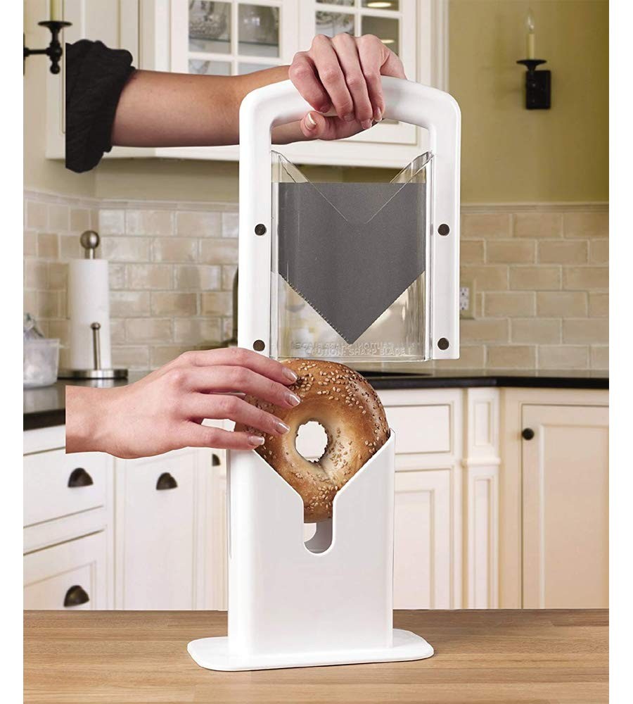 Hoan Bagel Guillotine Slicer 9.25-Inch Stainless Steel White Cutter