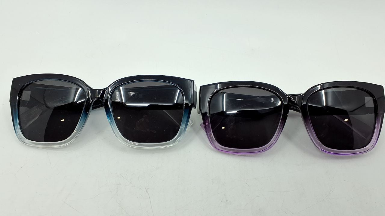 2 Pack Polarized Oversized Square Sunglasses w/ UV Protection