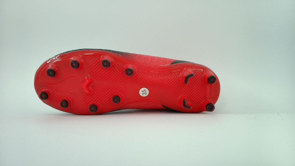 BomKinta Kid's FG Soccer Cleats Athletic Outdoor Black Red Size 3M US Little Kid