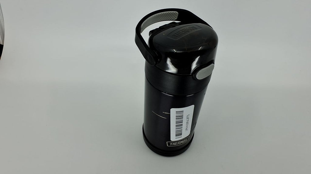 THERMOS FUNtainer 12oz Kids Water Bottle, Black Stainless Steel