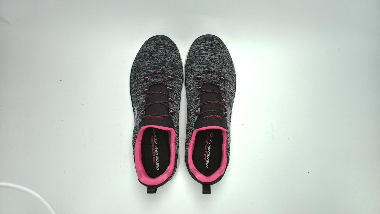 Skechers Women's Summits-Quick Getaway Sneaker, Black/Pink, 9 M US