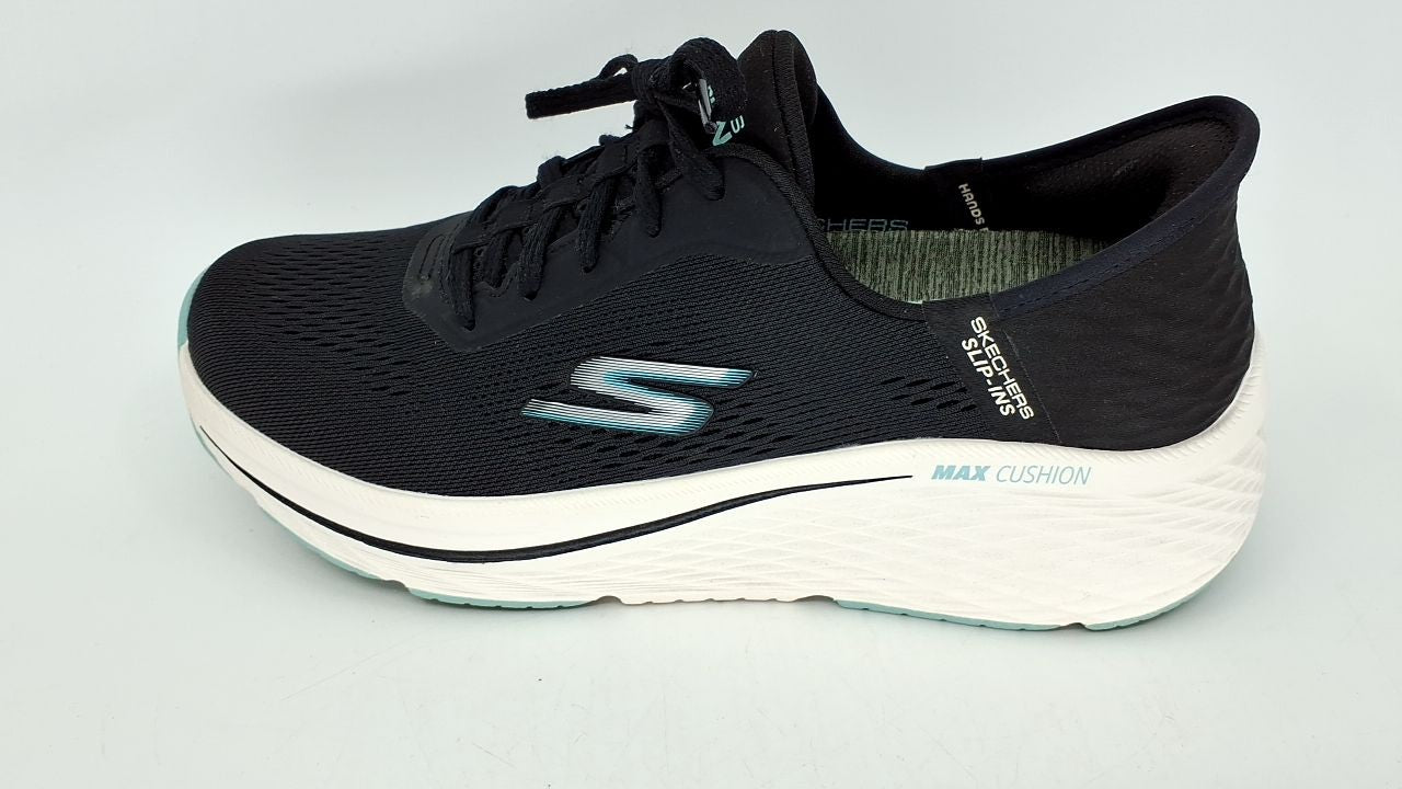 Skechers Women's Slip-Ins, Max Cushioning Elite 2.0, Black/Blue, Size 8.5