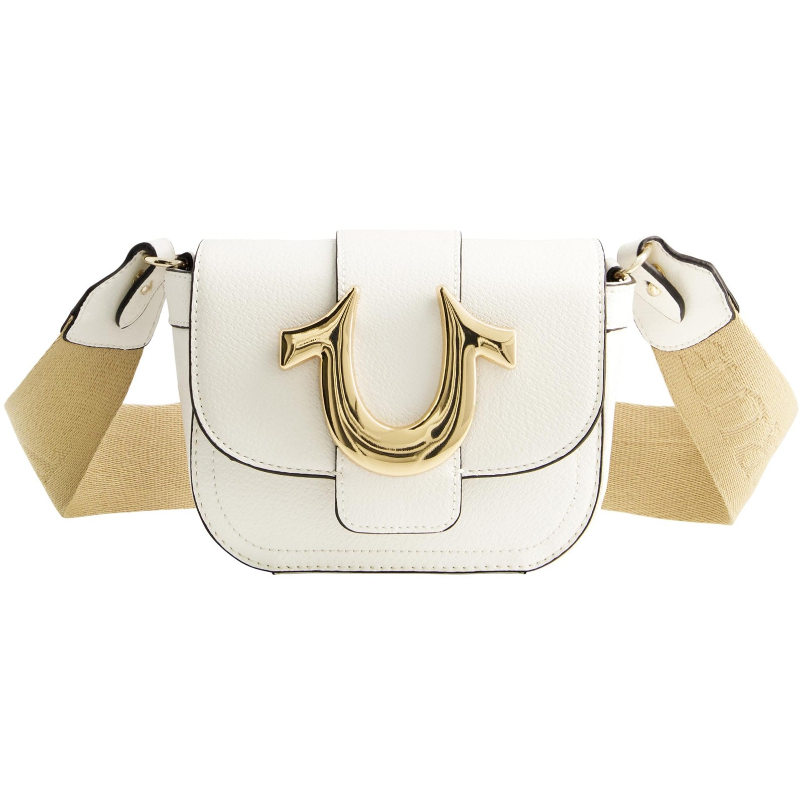 Mini Flap Crossbody Handbag for Women, True Religion, White