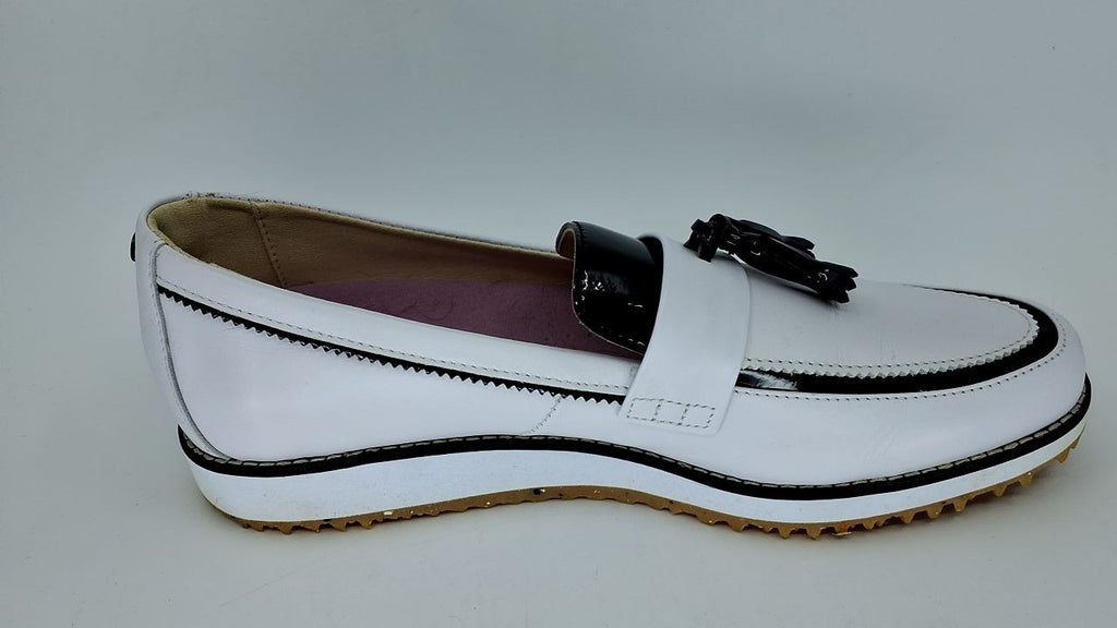 FootJoy Women's FJ Sandy Previous Season Style Golf Shoe, White/Black, 10