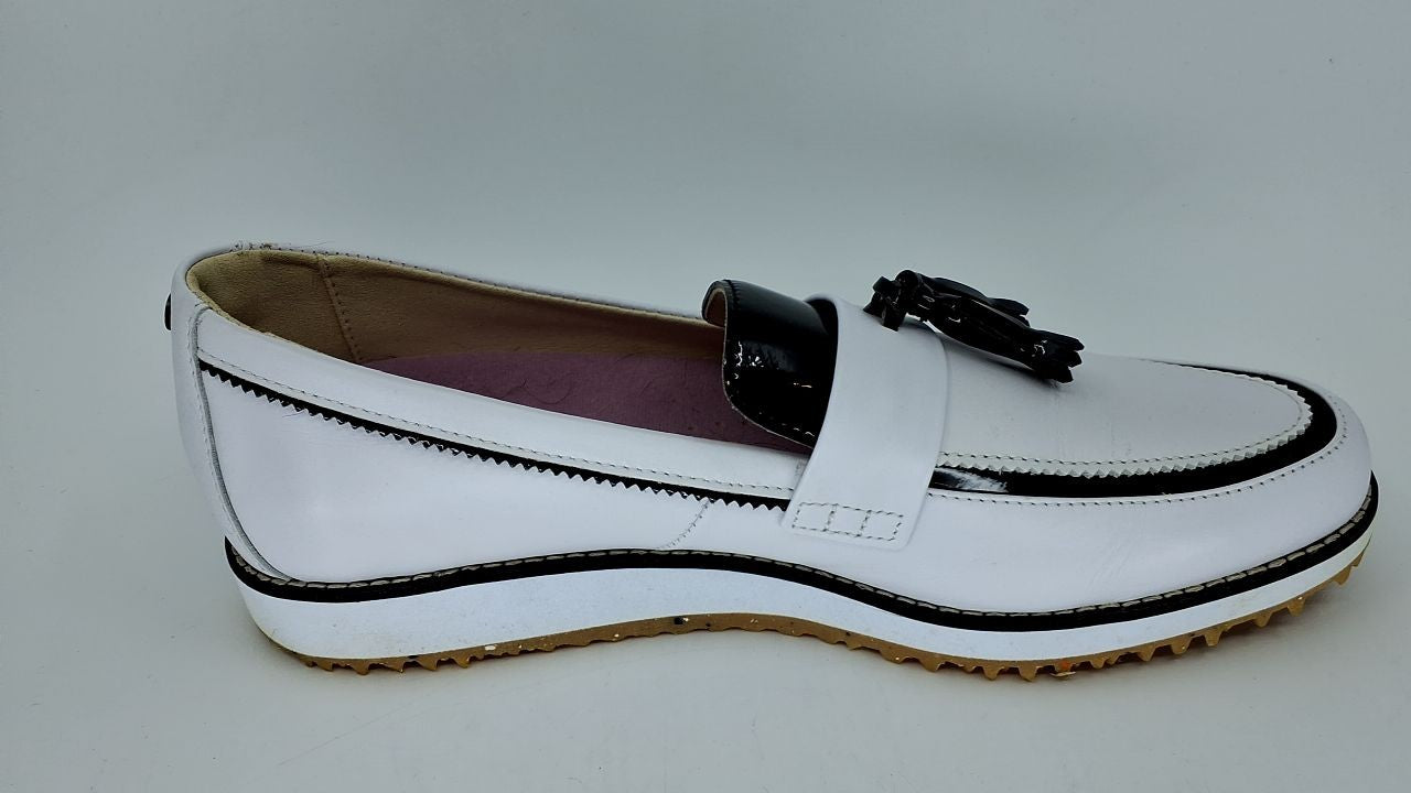 FootJoy Women's FJ Sandy Previous Season Style Golf Shoe, White/Black, 10