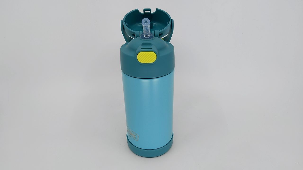Kids 12oz Stainless Steel Water Bottle w/ Straw, THERMOS FUNtainer Blue/Green