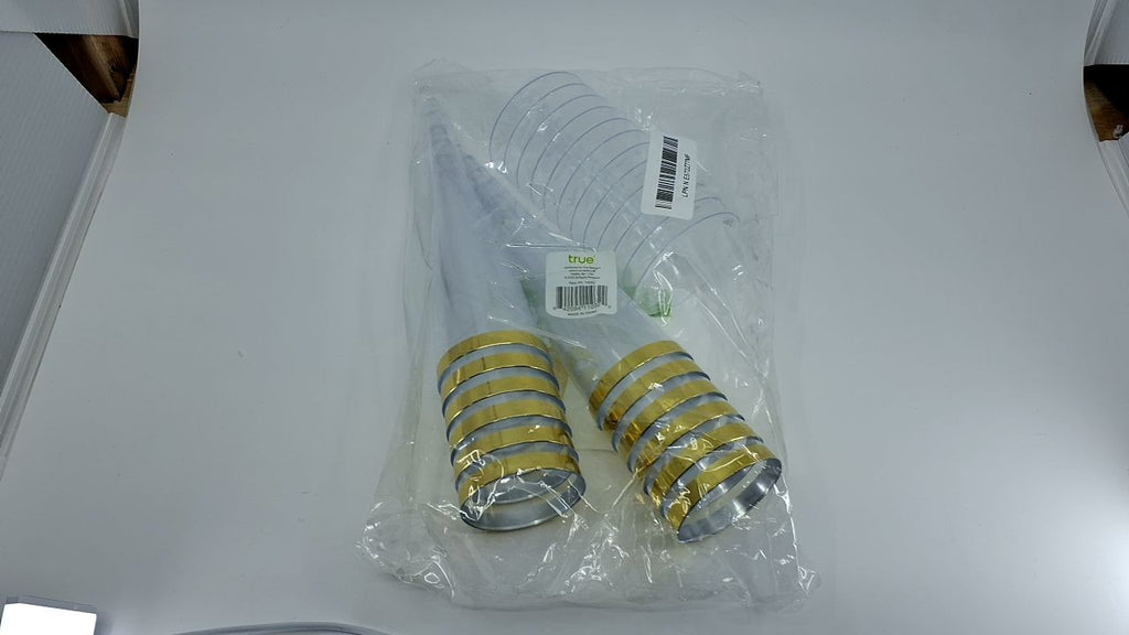 Gold Rimmed Disposable Champagne Flutes, 5.5oz, Set of 12