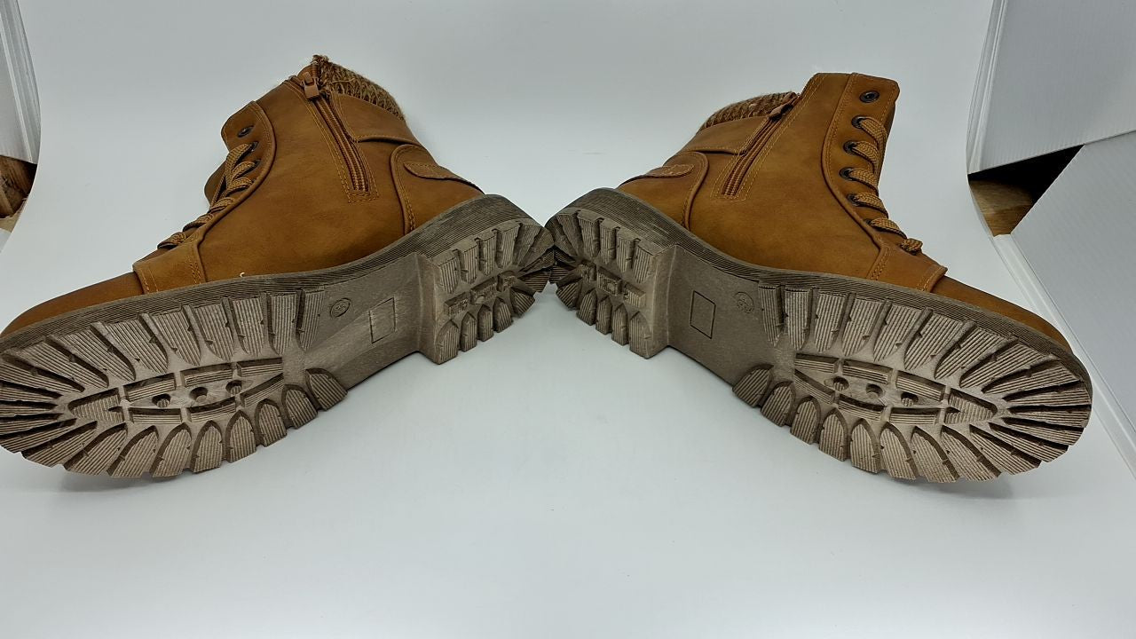 Womens Winter Snow Boots Fur Lined Ankle Boots Brown US7