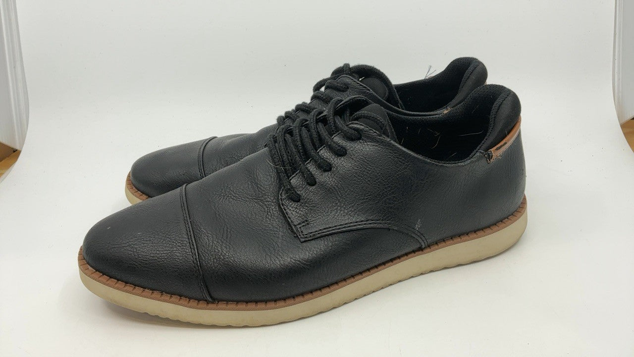 Dr. Scholl's Shoes Mens Sync Cap Toe Lace Up Oxford Black Smooth 9.5 M