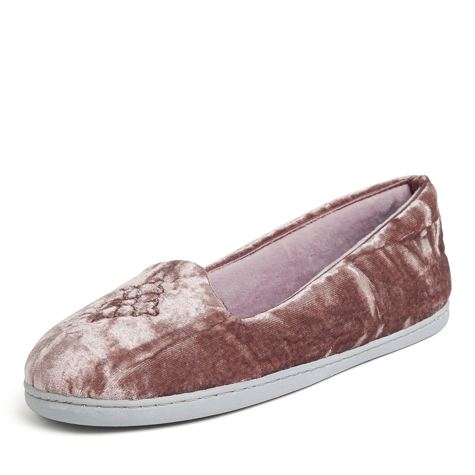 Cozy Closed Back Slipper, Plum Velvet, Memory Foam, Women's Size 7-8