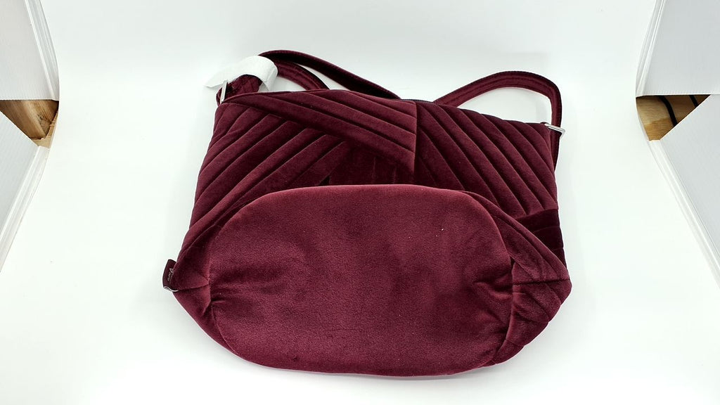 Vera Bradley Velvet Bucket Crossbody Purse, Raisin