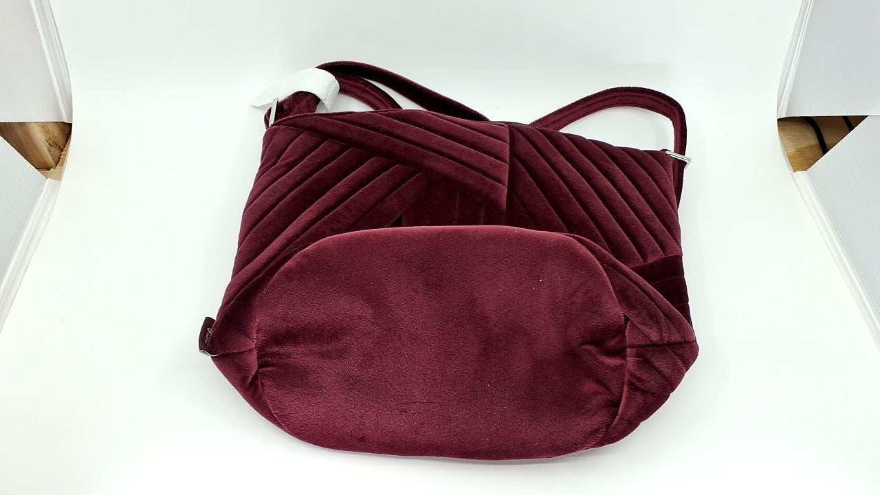 Vera Bradley Velvet Bucket Crossbody Purse, Raisin