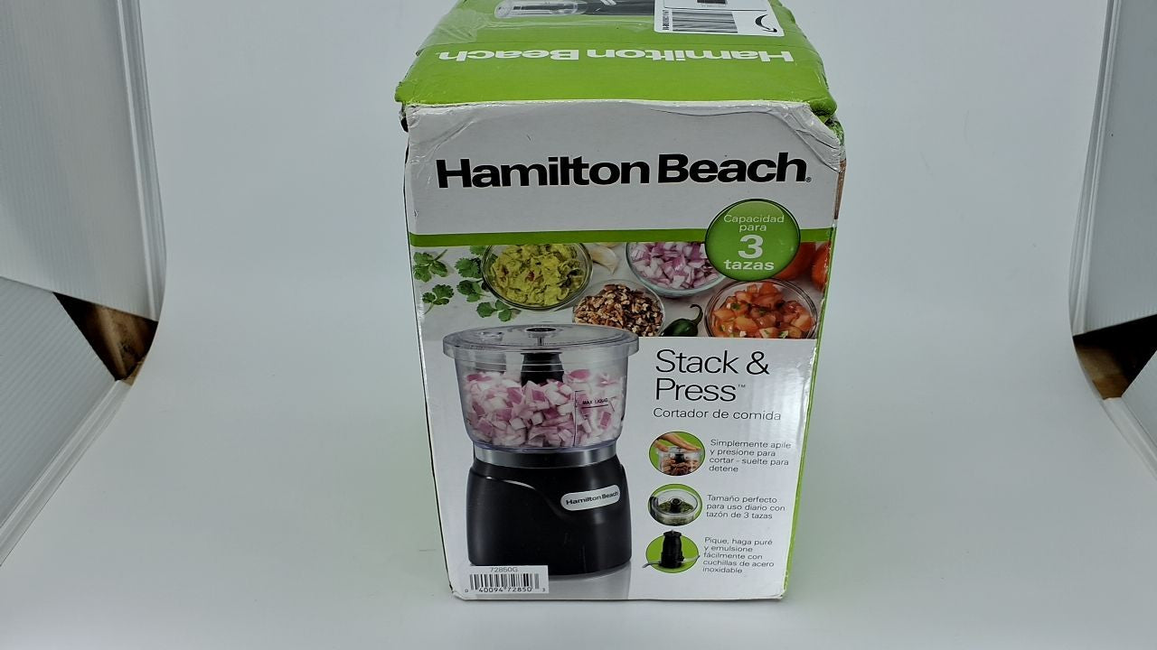 Hamilton Beach 3-Cup Food Processor, Black, 350W, Mini Chopper