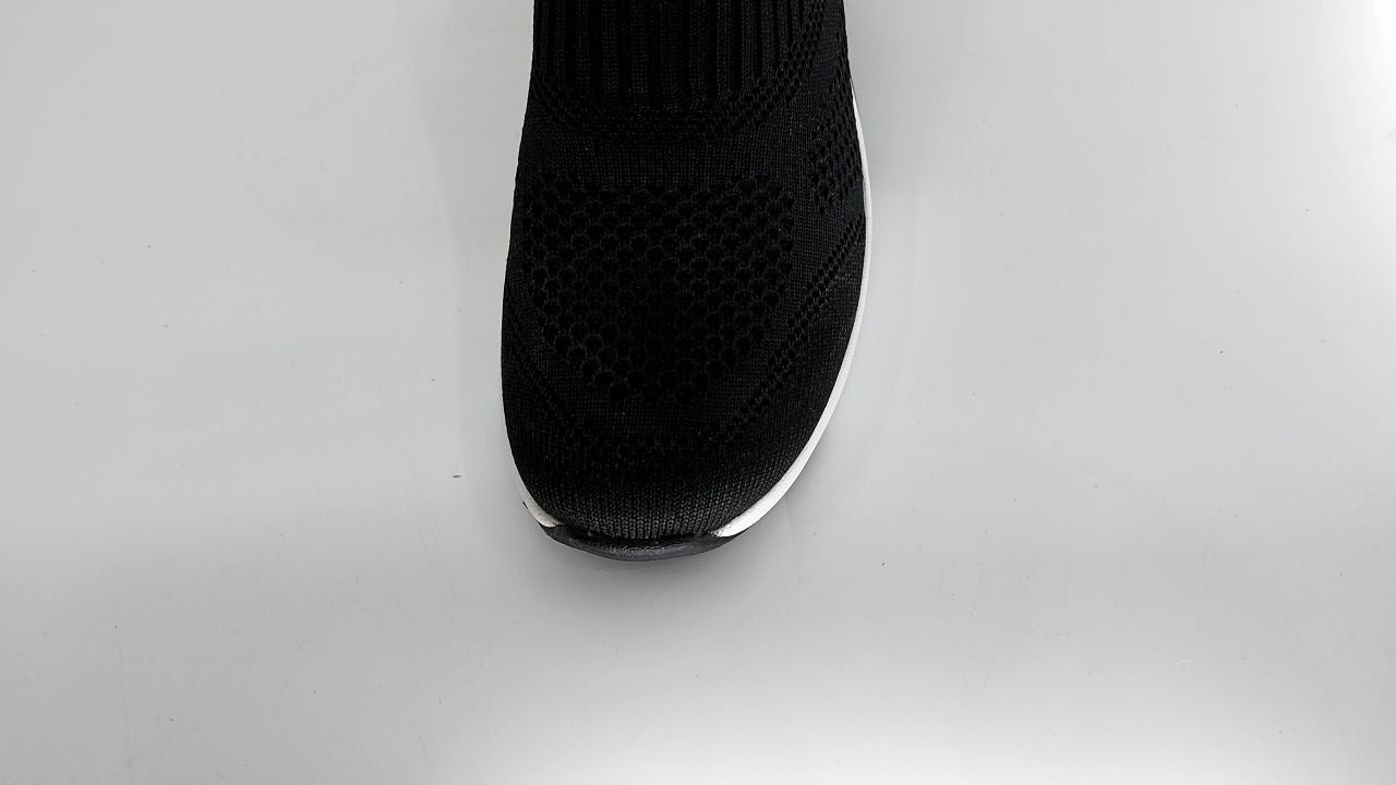 Skechers Women's A-Wedge-Crecent Hands Free Slip-ins Sneaker, Black, 7.5