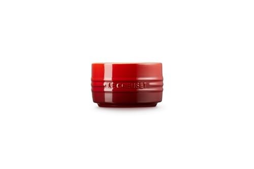 Le Creuset Stoneware Round Straight Wall Ramekin, 6.75oz., Cerise