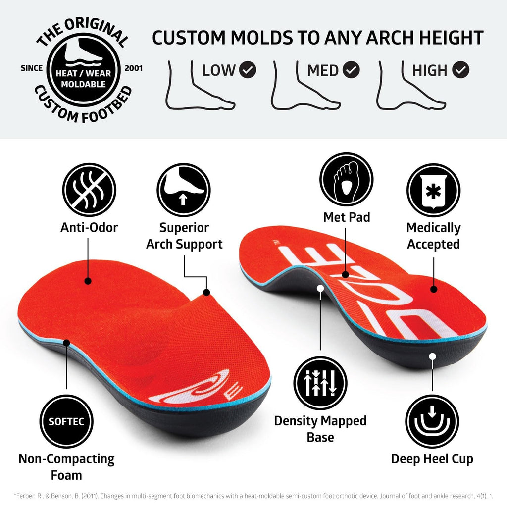 Orthotic Arch Support Insoles, Medium, Met Pad, Mens 12/Womens 14
