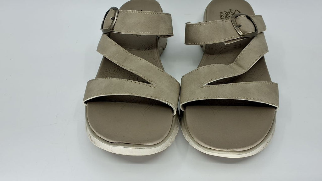 Skechers Women's EASY GOING - SLIDE ON BY casual sandal, Taupe 10 M