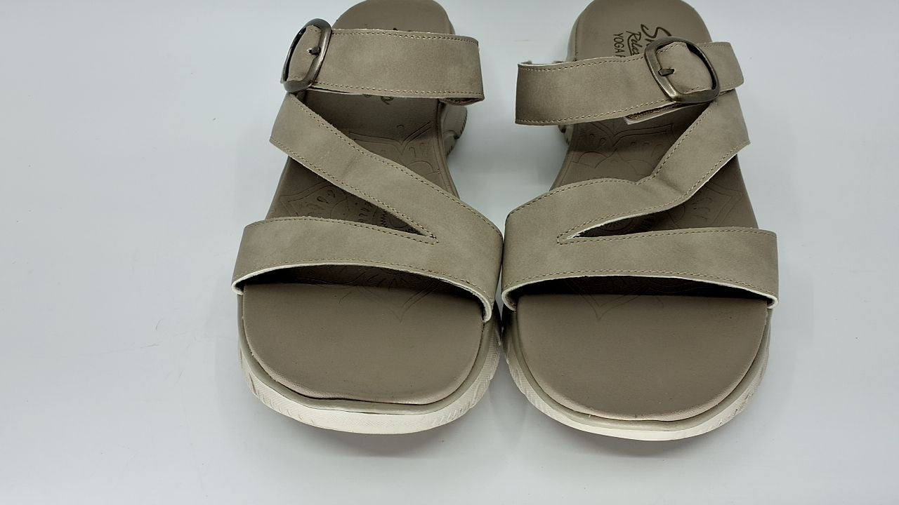 Skechers Women's EASY GOING - SLIDE ON BY casual sandal, Taupe 10 M