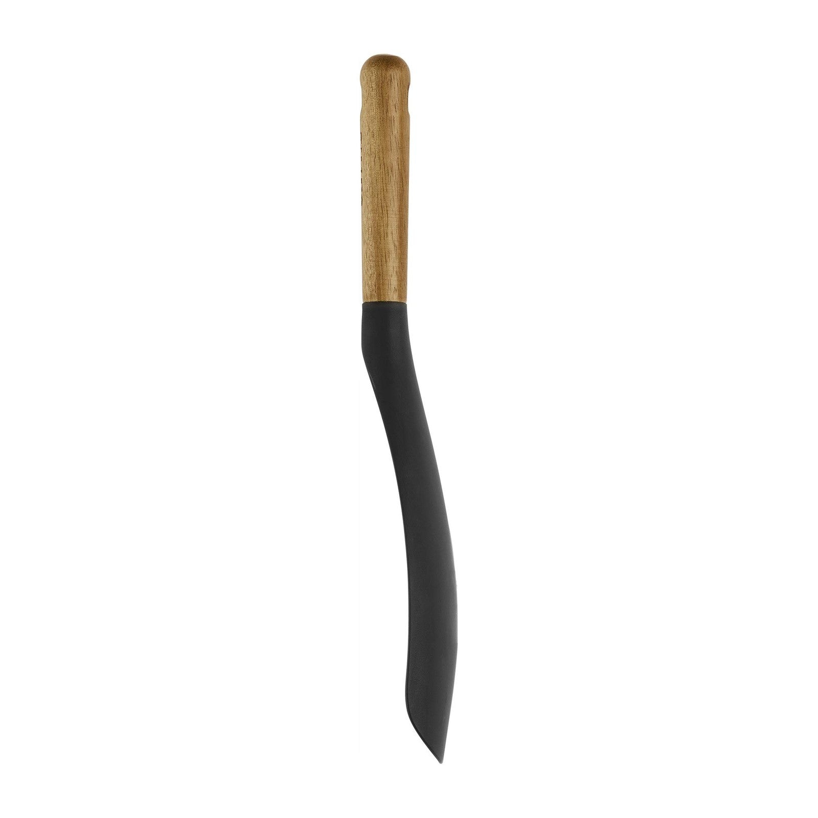 Matte Black Silicone Spatula Spoon, Cooking & Serving w/ Acacia Handle