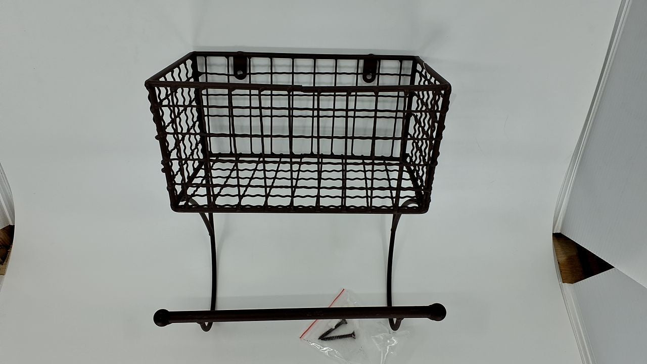 DII Rustic Farmhouse Bathroom Décor, Metal Storage, Small Towel Bar, Rustic