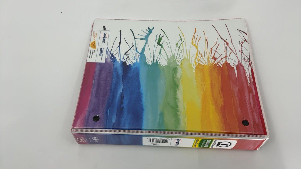 Avery 5.5x8.5 Mini Binder w/ 1" Gap Free Rings, Rainbow Color