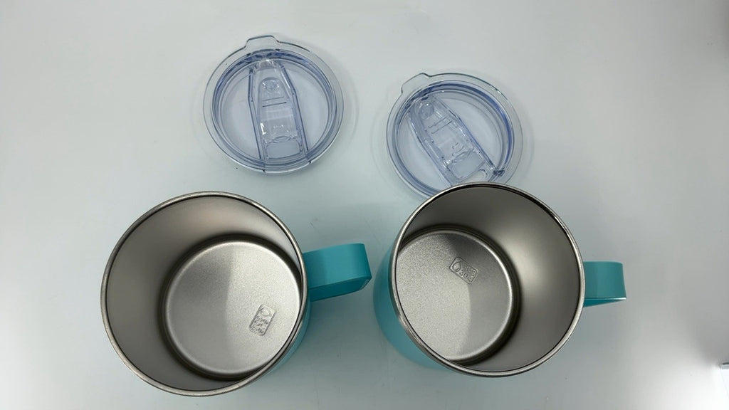 BJPKPK 14oz Stainless Steel Insulated Tumblers, 2 Pcs w/ Lid - Turquoise
