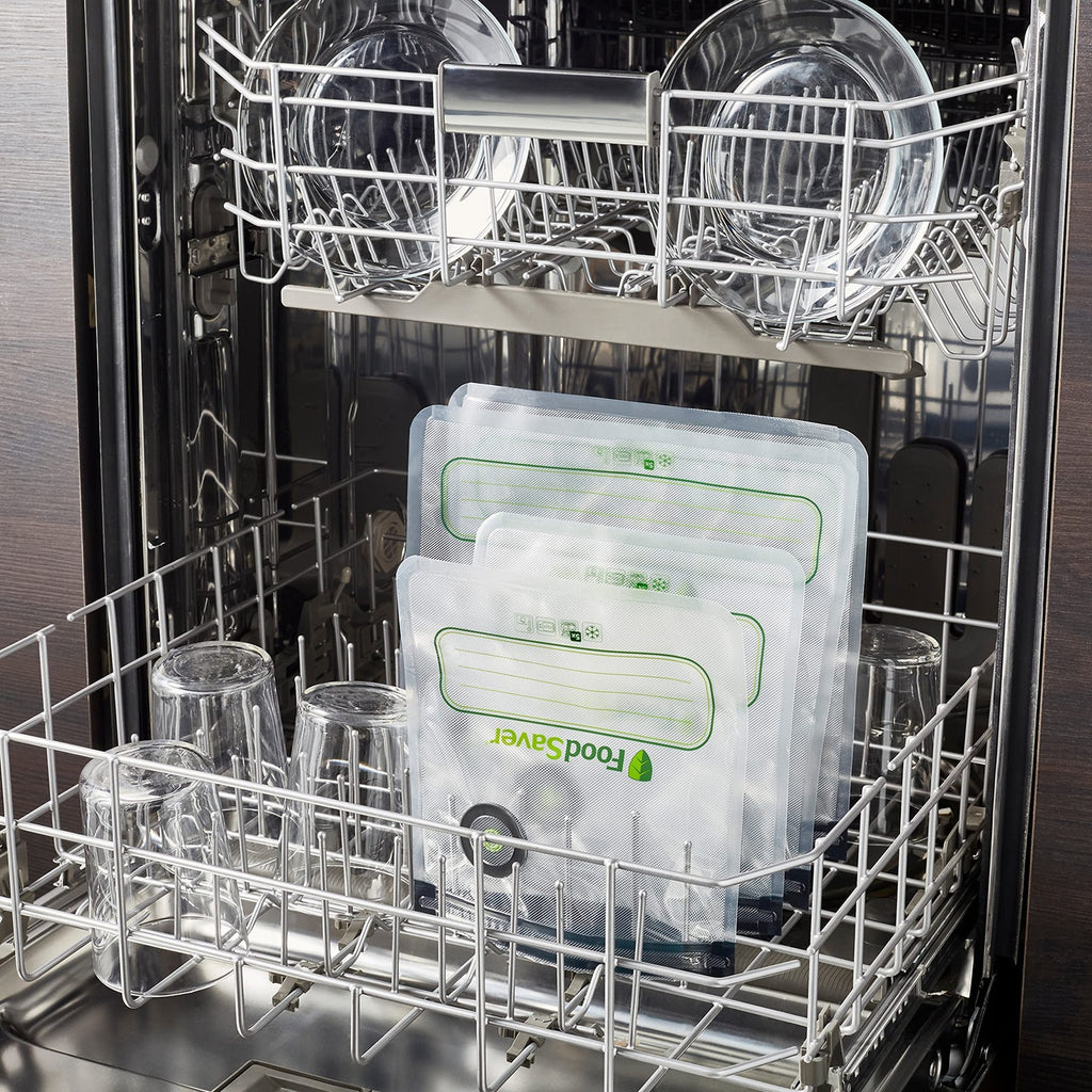 8 Count Reusable Quart Vacuum Zipper Bags, BPA-Free, Leakproof