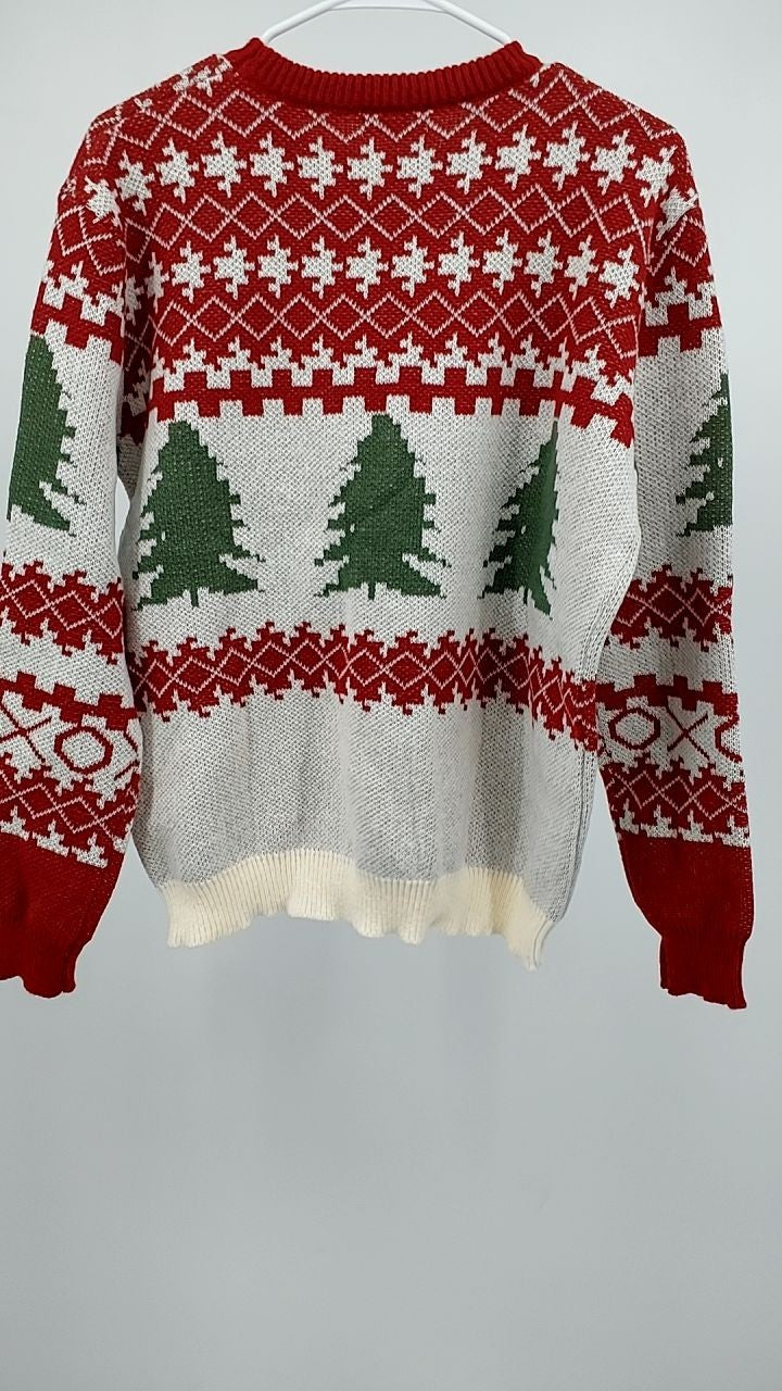 Christmas Tree Pattern Round Neck Sweater
