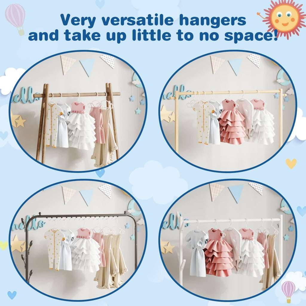 60 Pack White Baby Hangers for Closet, Kids Plastic Clothes Hangers