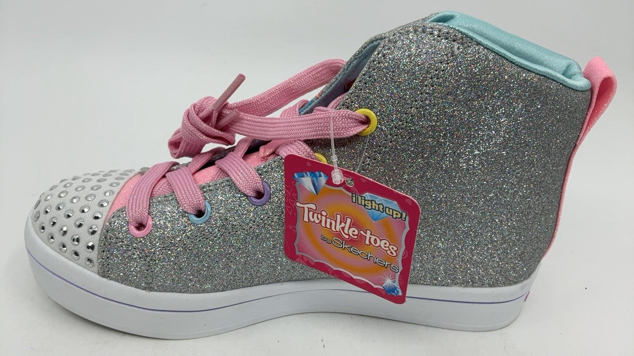 Skechers Kids TWI-Lites 2.0 Star Gloss Sneaker Silver/Multi 2.5