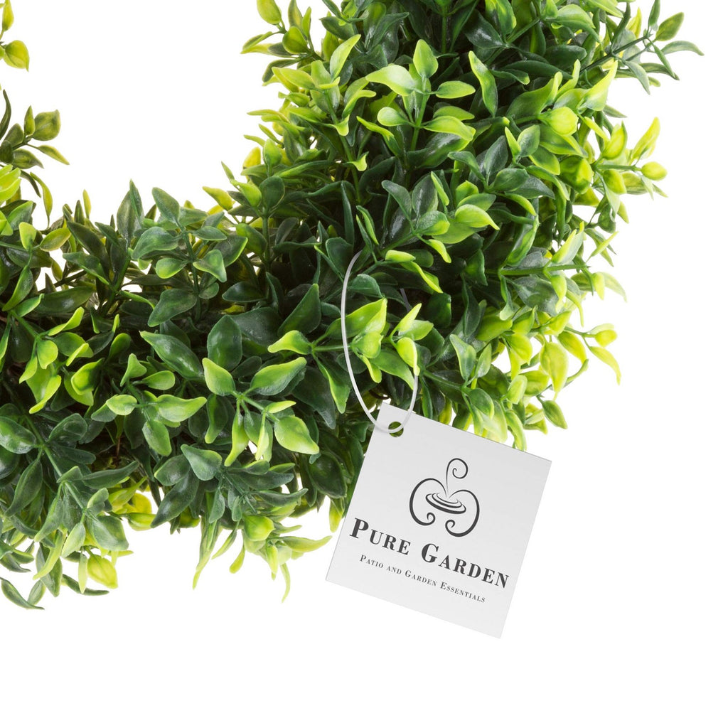 Artificial 11.5-Inch Opal Basil Wreath - All Season Front Door Decor