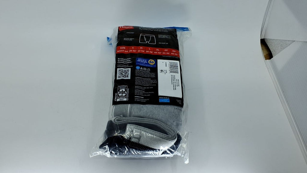 Hanes Men's Underwear 6 Pack, Boxer Briefs, Cool Dri, Medium, Black/Grey