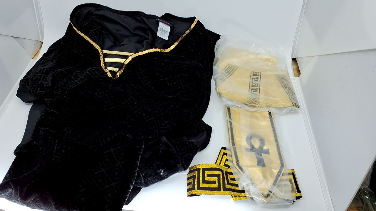 Dreamgirl Women's Plus-Size Exquisite Cleopatra Costume, Black/Gold, 1X/2X