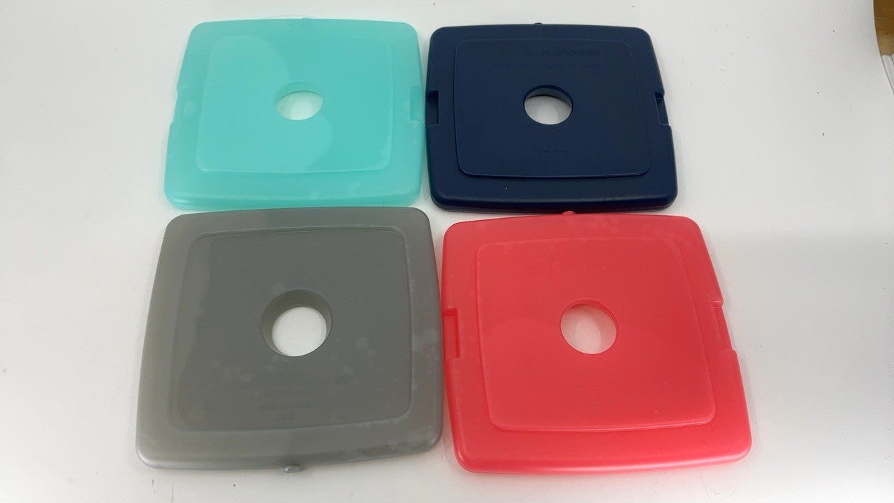 Fit & Fresh 4 Pack Slim Ice Packs, Reusable, Quick Freeze, Multi Color