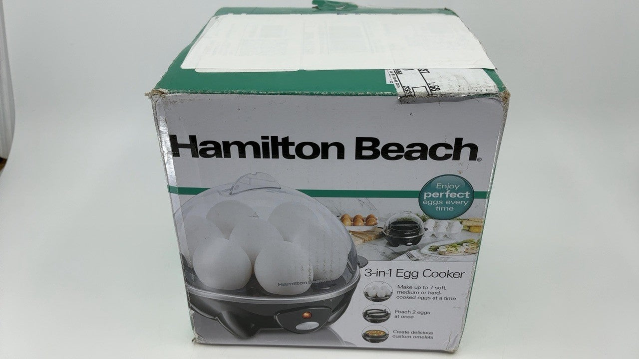 Hamilton Beach Egg Cooker, 3-in-1, Holds 7, Black, Omelet & Steamer