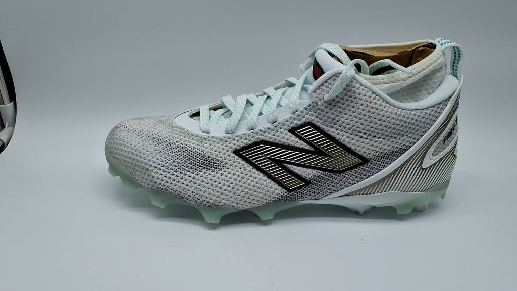 New Balance Men's FreezeLX V5 Lacrosse Shoe, White/Black, 10 W