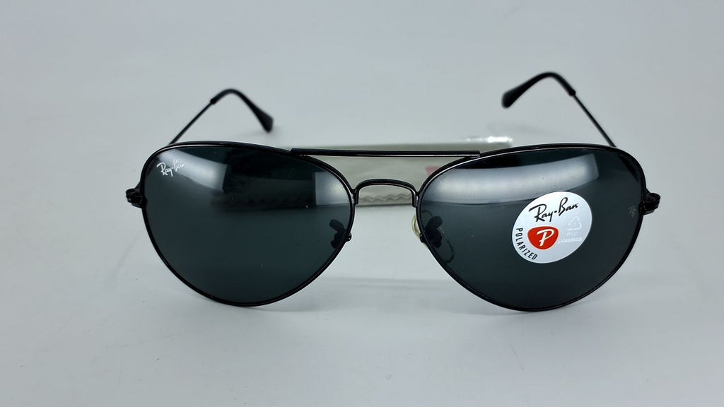 Ray-Ban RB3025 Aviator Metal Sunglasses L2823 Black G-15 Green + Accessories