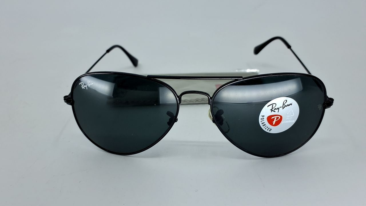 Ray-Ban RB3025 Aviator Metal Sunglasses L2823 Black G-15 Green + Accessories