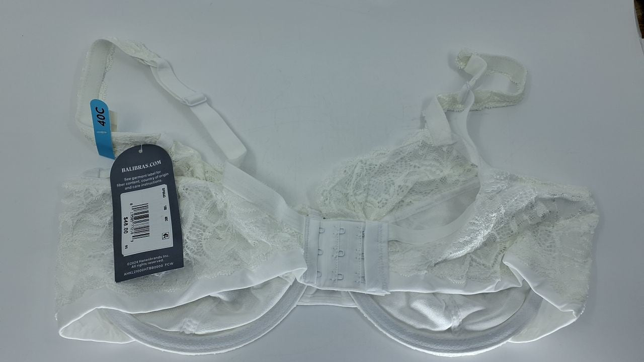Bali womens Lace Desire Non-foam Underwire Df6543 bra, White, 40C US
