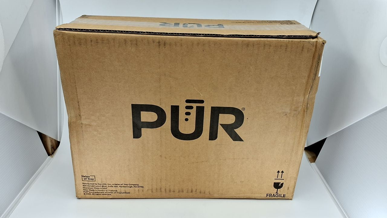 PUR 30-Cup Water Filter Dispenser White/Blue, 1 Filter, Dishwasher Safe