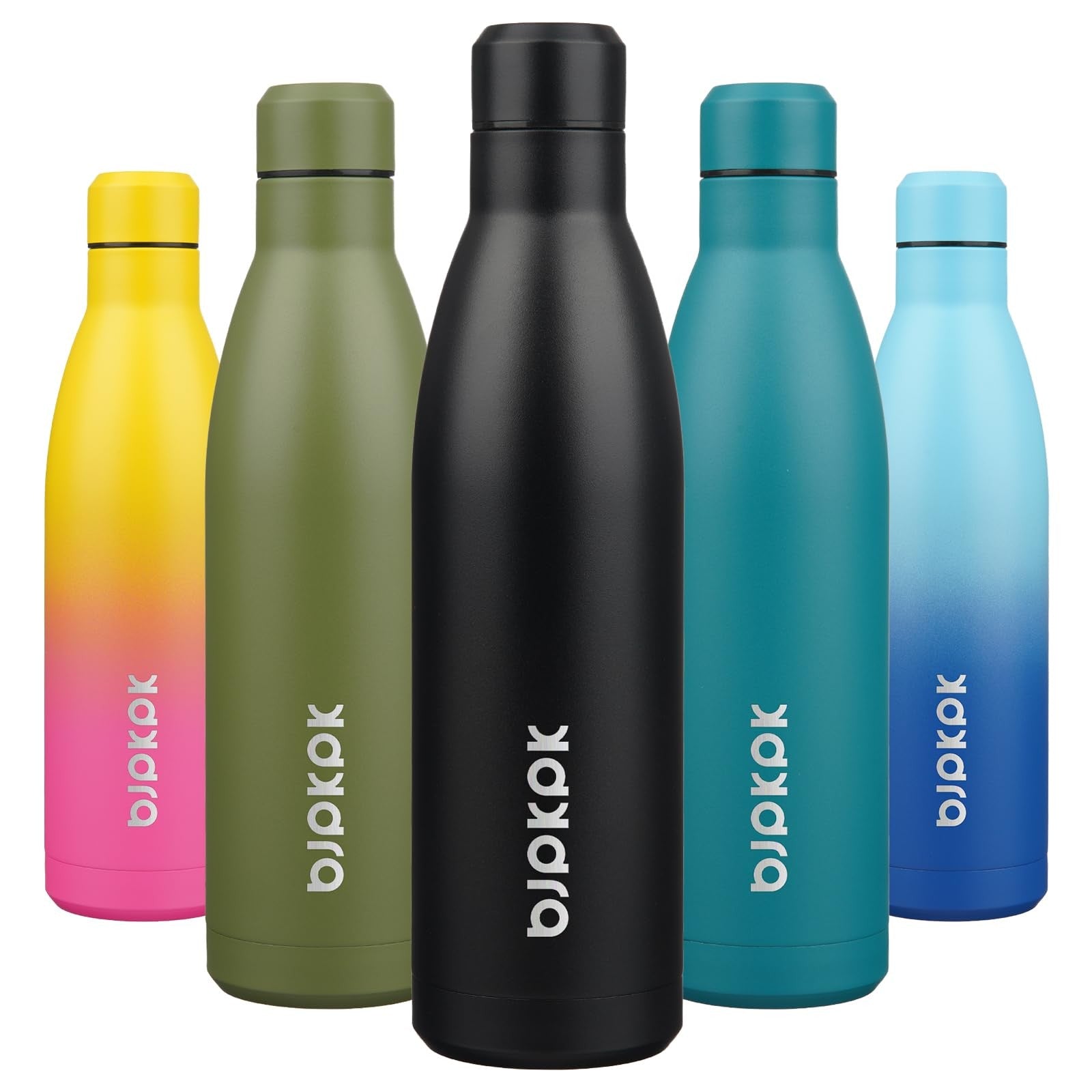 25oz Insulated Water Bottle Stainless Steel Midnight Black