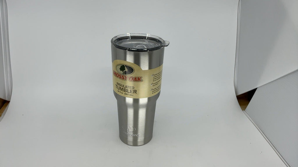 Mossy Oak Double Walled Stainless Steel Tumbler , 30-ounces, Silver