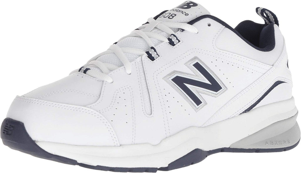 New Balance Men's 608 V5 Casual Comfort Cross Trainer, White/Navy, 9