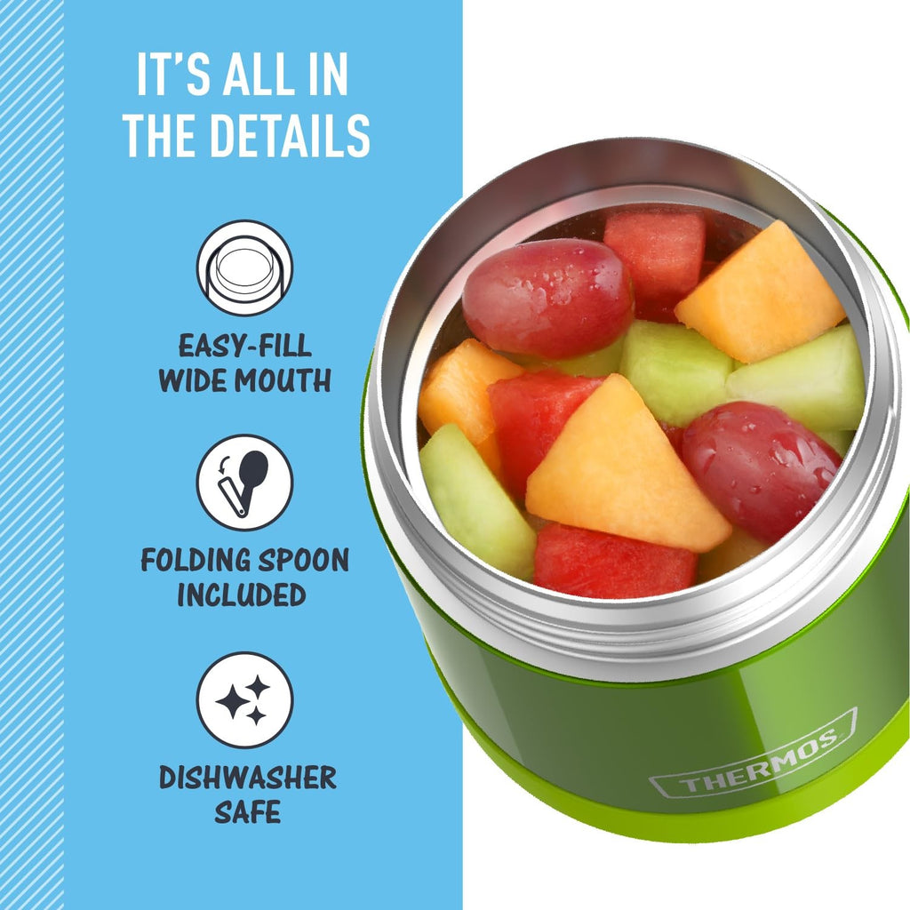 Lime Insulated Food Jar, Thermos FUNtainer 10oz W/ Foldable Spoon