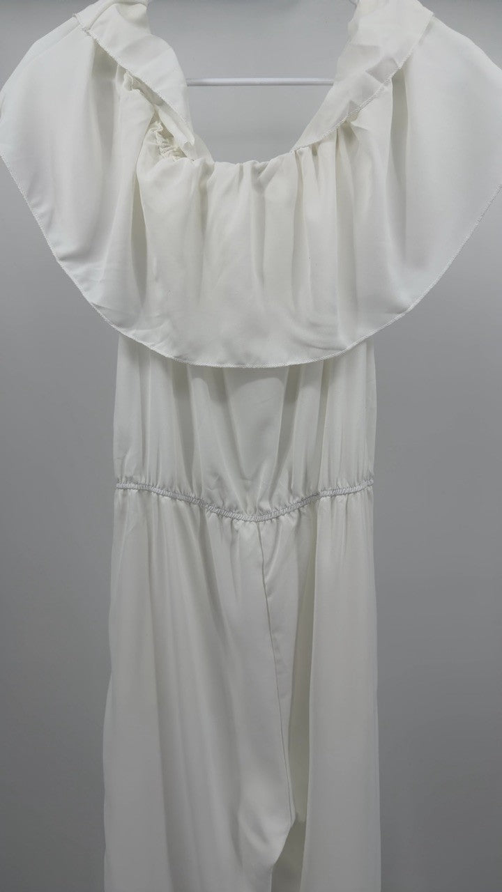 Off-Shoulder Ruffled Wide Leg Jumpsuit