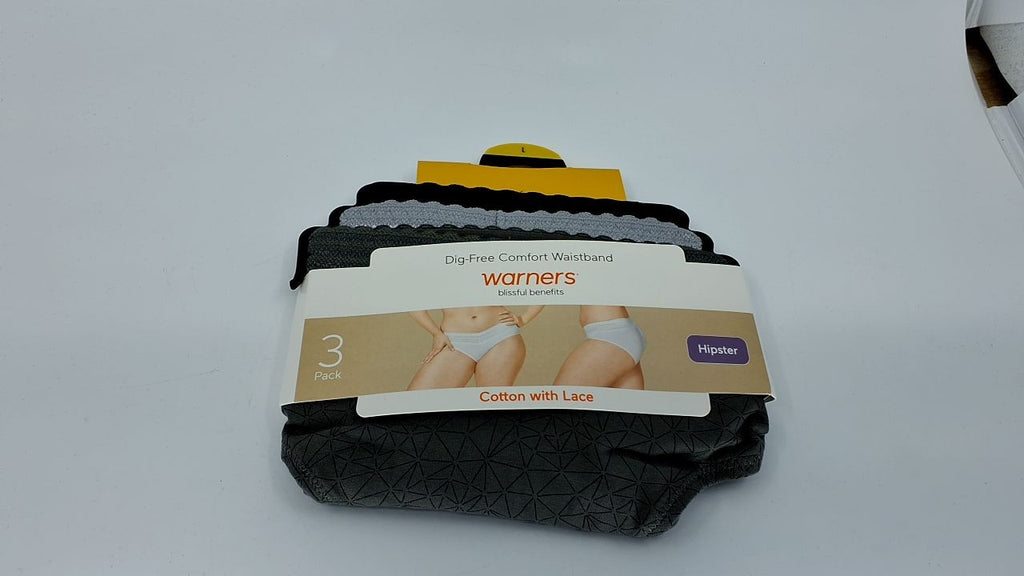 Blissful Benefits No Muffin Hipster Panties, Large, Stone/Platinum/Black