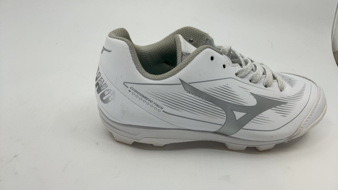 Cushionrevo Finch Jr. Girls Softball Cleat, White-Silver, Size 3 Big Kid