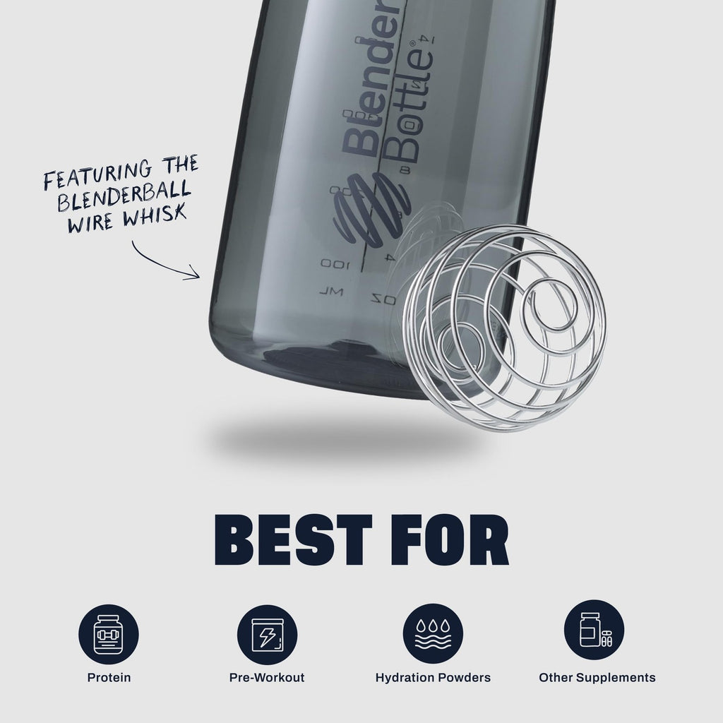 BlenderBottle SportMixer 20oz Shaker - Protein & Smoothie Use