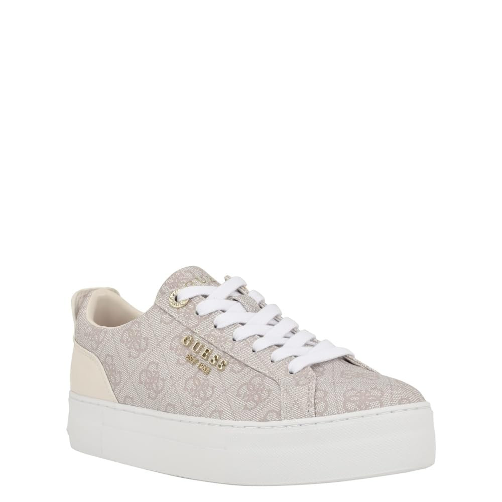 Guess Women's GENZA Sneaker, Dove 150, 8M