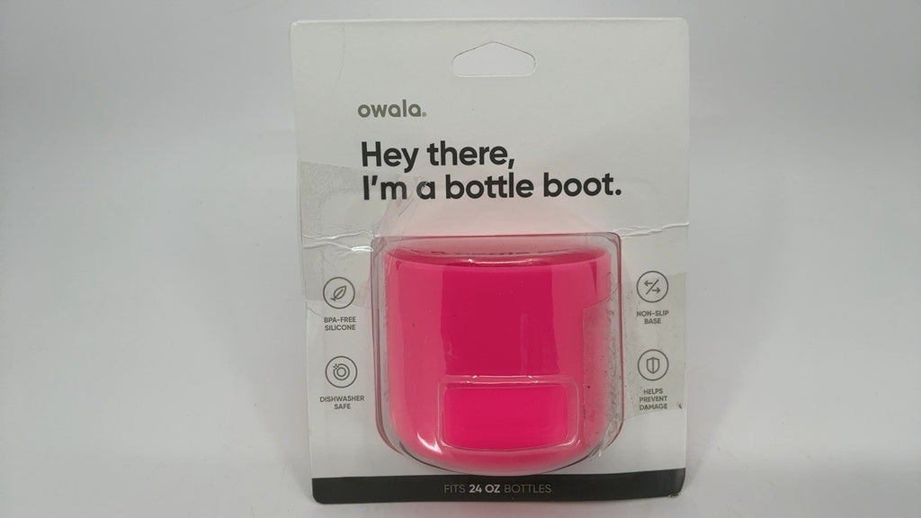 Anti-Slip Silicone Boot for Owala 24oz Water Bottle, Bright Pink